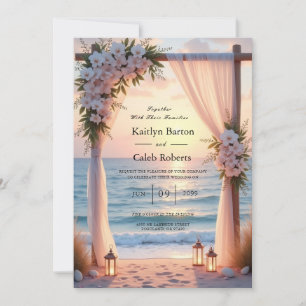 Oceanside Romantik under kustljus Inbjudningar