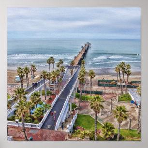Oceansidepiraffisch Poster
