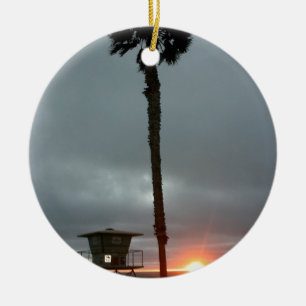 Oceansidesolnedgång Julgransprydnad Keramik