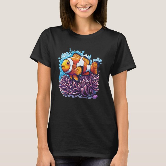 Oceansk clownfish Costume for Sea Anemone Älskare T Shirt (Framsida)