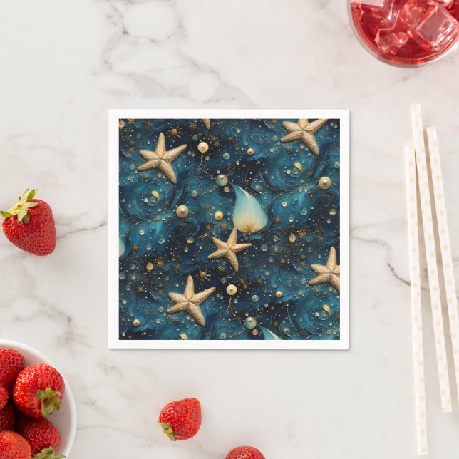 Oceansk stjärfisk Mönster Pappra blöjor Pappersservett (Insitu)