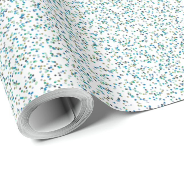 Oceanspired Specklade punkter Presentpapper (Rulle Hörn)