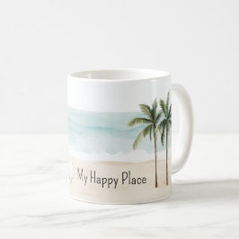 Oceanstrand Tropiska Palmer Skal Kaffemugg