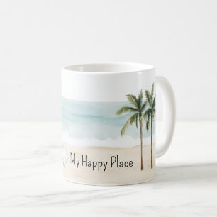 Oceanstrand Tropiska Palmer Skal Kaffemugg