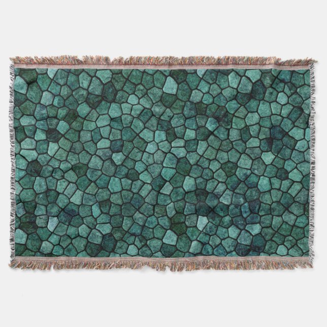 Oceant Mosaikskal Textur Abstrakt Mönster Filt (Framsidan)