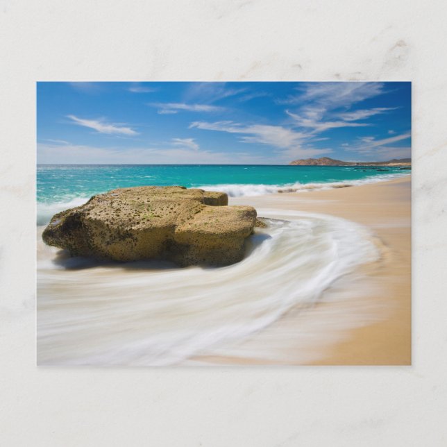 Oceantidwirls på stranden vykort (Framsida)