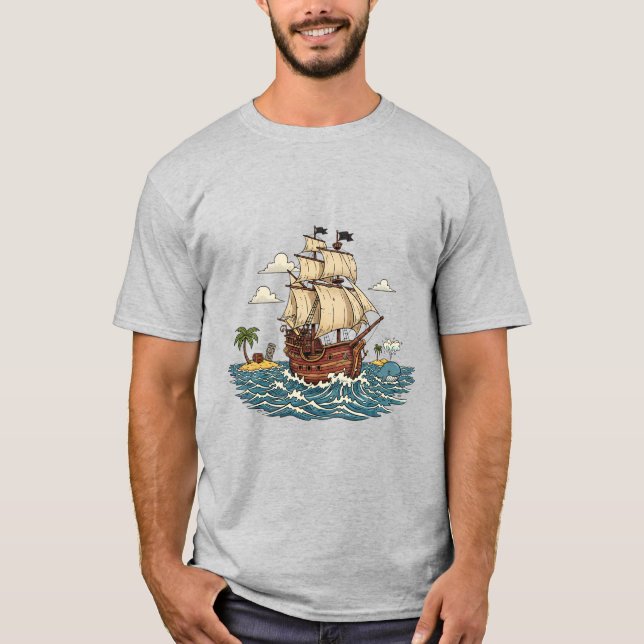 Oceanvågsurfare Kustäventyr T-shirt (Framsida)