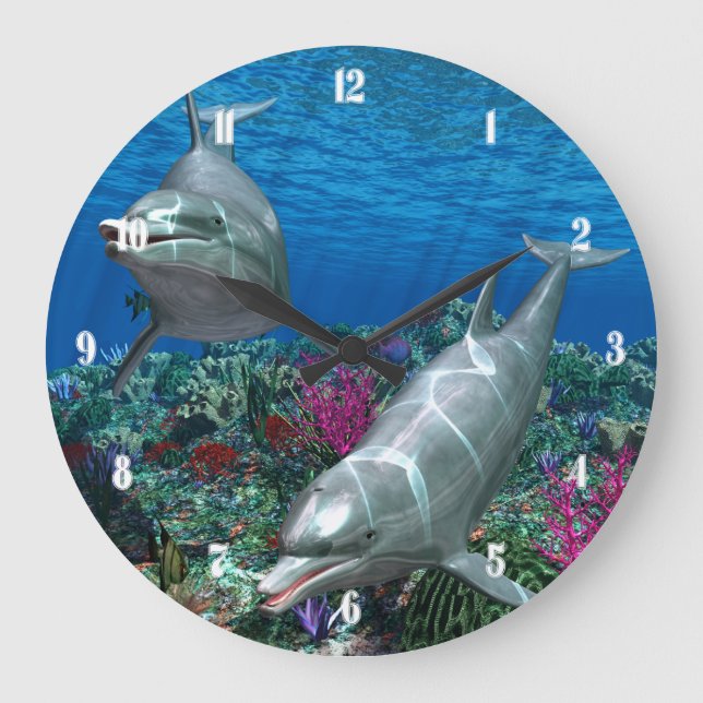 Oceanworld 2 Wall Clock Stor Klocka (Framsida)