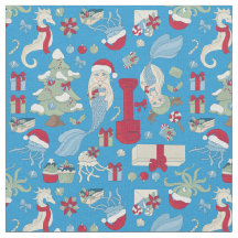 Ocechristmas sjöjungfru seahorse Santa ellyfish