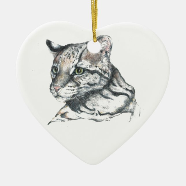 Ocelot1 Julgransprydnad Keramik (Framsidan)