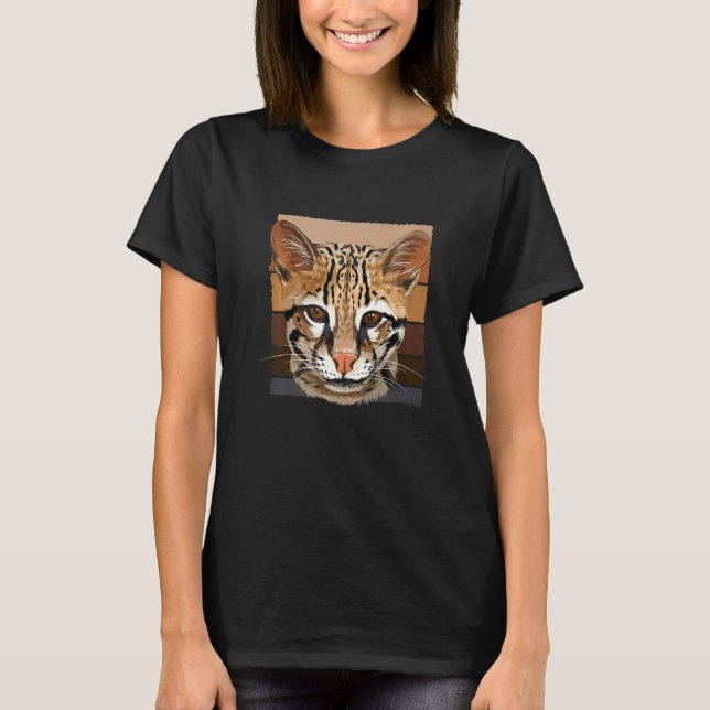Ocelot Bengal Vild Katt T Shirt (Framsida)