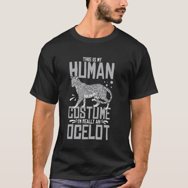 Ocelot Katt Roliga Söta Djur T Shirt (Framsida)