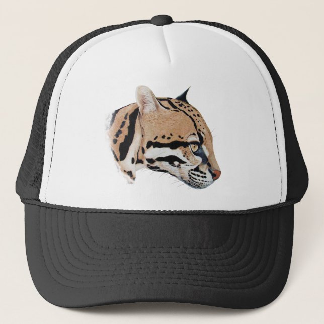Ocelot Porträtt Truckerkeps (Framsida)