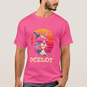Ocelot Retro Sunset - Vintage Ocelot Jaguar Vild C T Shirt