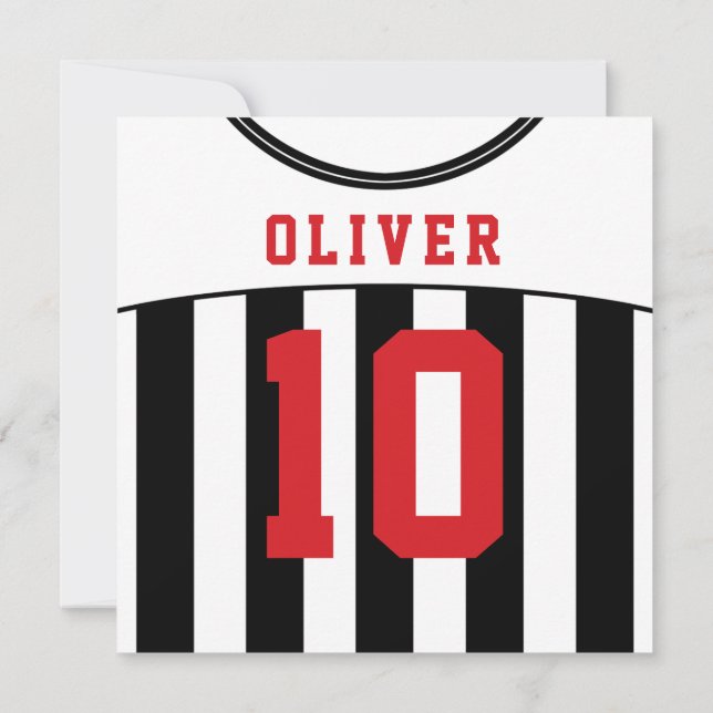 Ocer Jersey Thned Party Inbjudan Template, Red (Baksida)