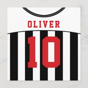 Ocer Jersey Thned Party Inbjudan Template, Red