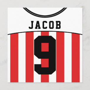 Ocer Jersey Thned Party Inbjudan Template, Red