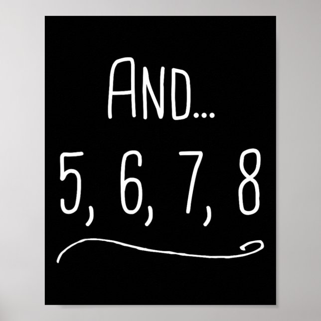 Och 5 6 7 8 - Lättare Dancing Teacher Gift Poster (Framsidan)