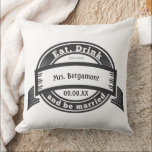 Och andra Bröllop-årsdagen är bomull Kudde<br><div class="desc">Herr och fru Bröllop, årsdagen Pillow. Vintage Modern Black and White Bröllop-årsjubiléer. Bristol Stil Aesthetic Bröllop, 2:a årsdagen för gåvor. Boho Bohemian English Cottagecore 2:a Bröllop-årsdagen Pillow. Du kan anpassa den här vackra Eleganten Vintage Inslag Pillow för att säga vad du vill. För Bride eller skaffa två som säger Mr...</div>