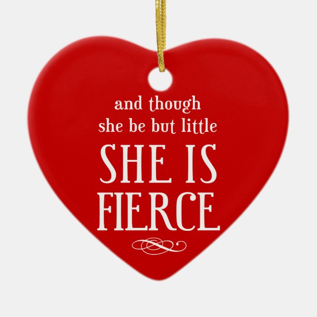 Och även om hon bara är liten är hon hård julgransprydnad keramik (Framsidan)