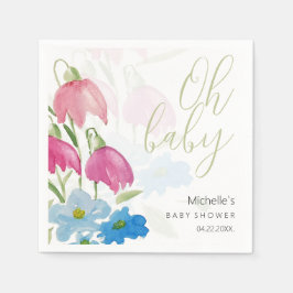 och blå vattenfärgsblommor i Vår Pappersservett