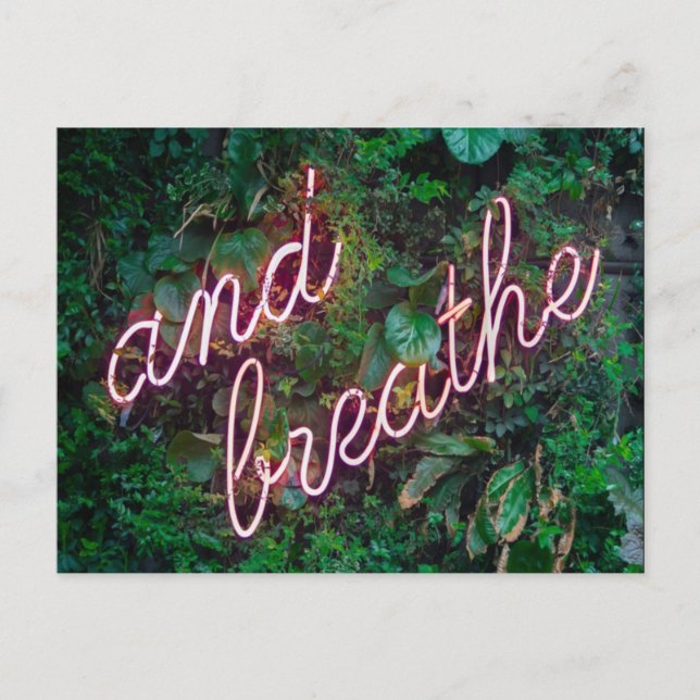 Och Breathe Löv Life Slappna av Vykort (Framsida)