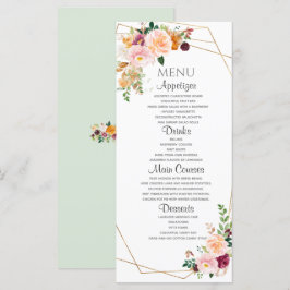  och burgundisk Ro-platta meny. Meny