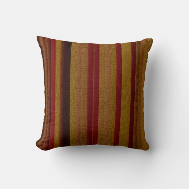  och Burgundy Stripe Burlap-utskrift Mönster Kudde (Framsida)