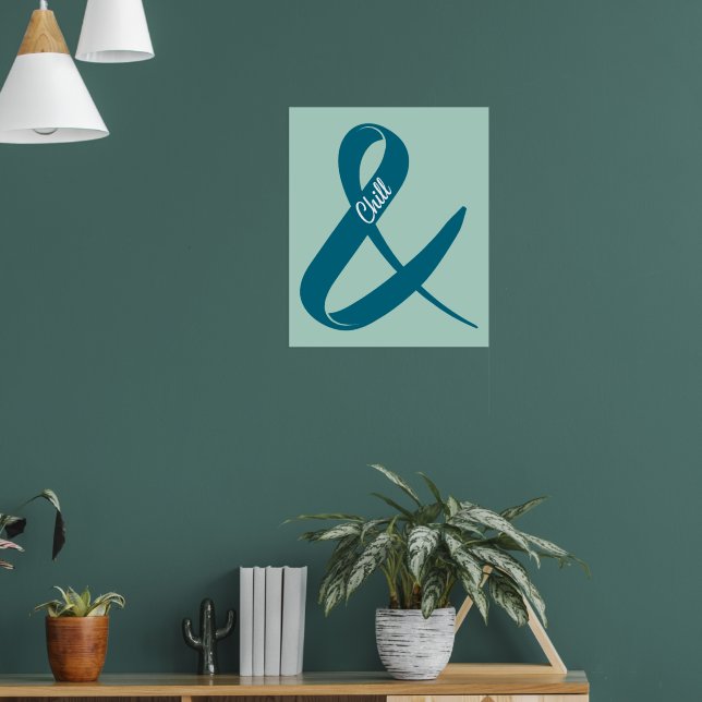 Och Chill Ampersand-vykort Poster (Vardagsrum 1)