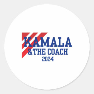 och Coach 2024 Kamala Harris Tim Walz Runt Klistermärke