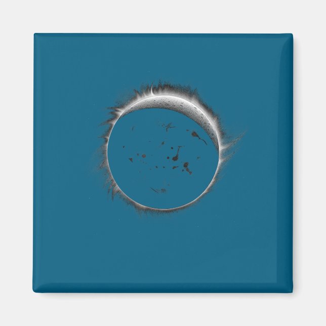 Och Cool Solförmörkelse Måne Sol Händelse Magnet (Framsidan)
