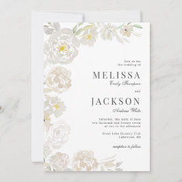 och Cream Watercolor Ro Classic Bröllop Inbjudningar