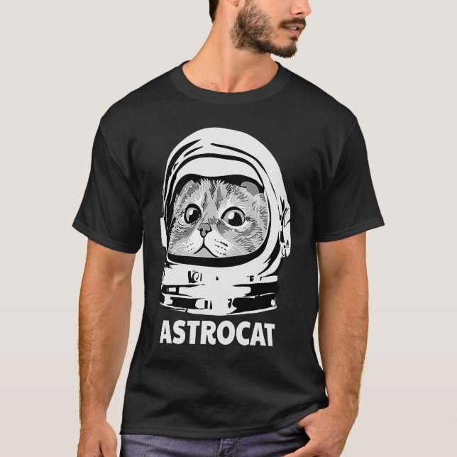 Och Cute Astrocat Cat Astronaut Kostym Rymden C T Shirt (Framsida)