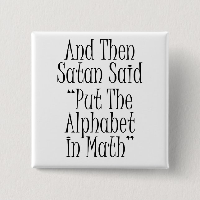 Och därefter sade Satan… Knapp (Framsida)