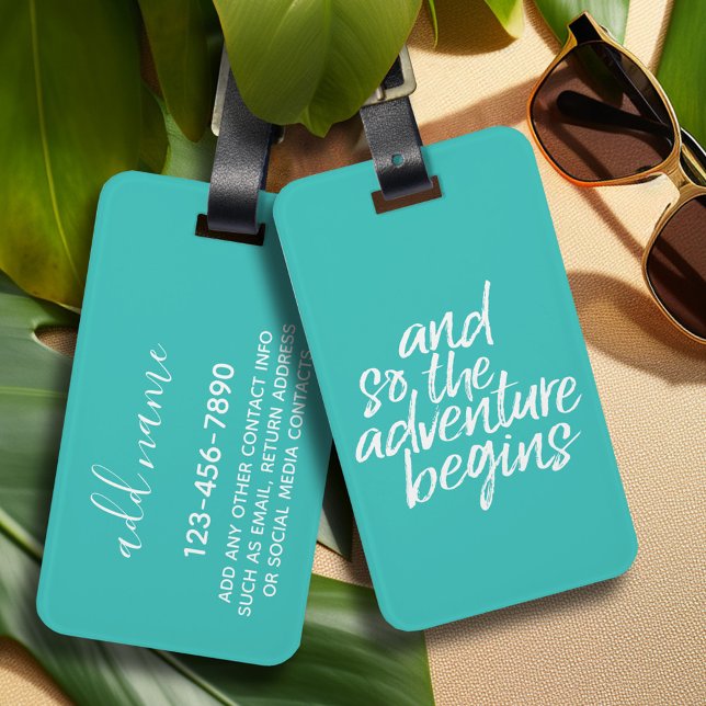 Och därför börjar Äventyr - kan du redigera Färg Bagagebricka (Personalized Luggage Tag)