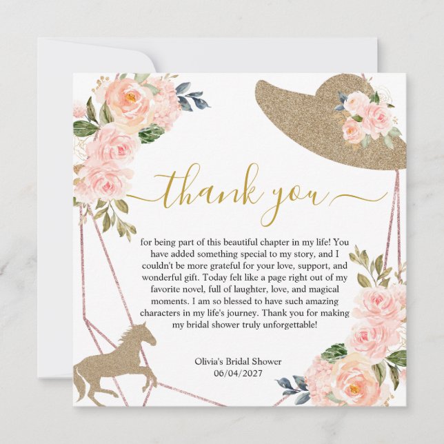 Och de är på väg till Altar! Möhippa Tack Kort (Framsida)