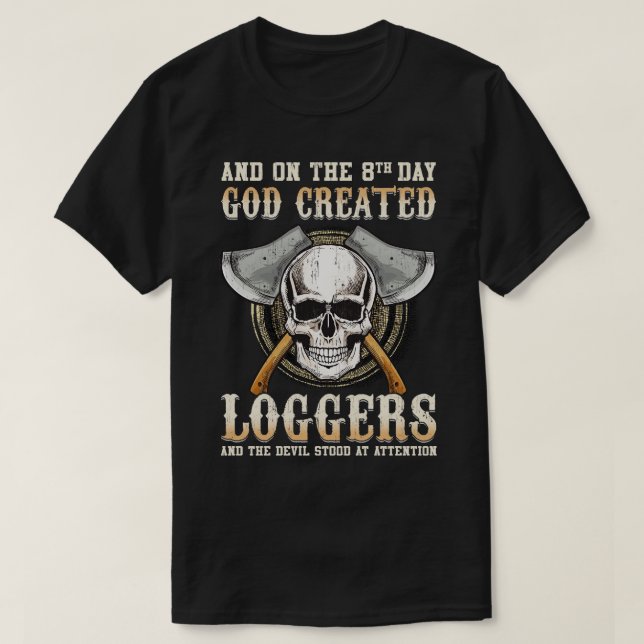 Och den 8:e dagen Skapat Gud loggare och Dev T Shirt (Design framsida)