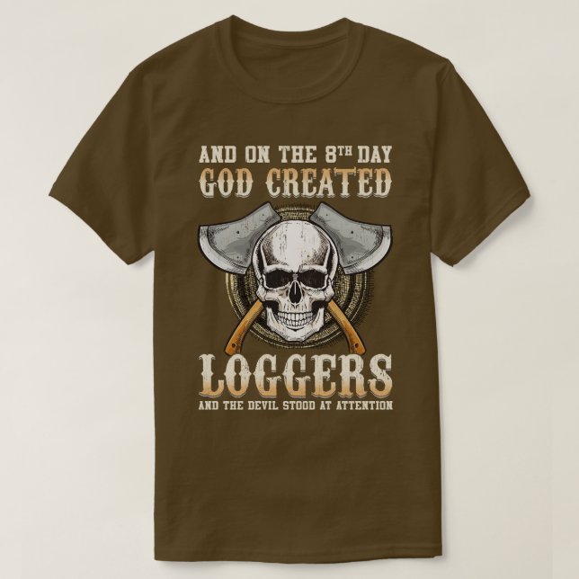 Och den 8:e dagen Skapat Gud loggare och Dev T Shirt (Design framsida)