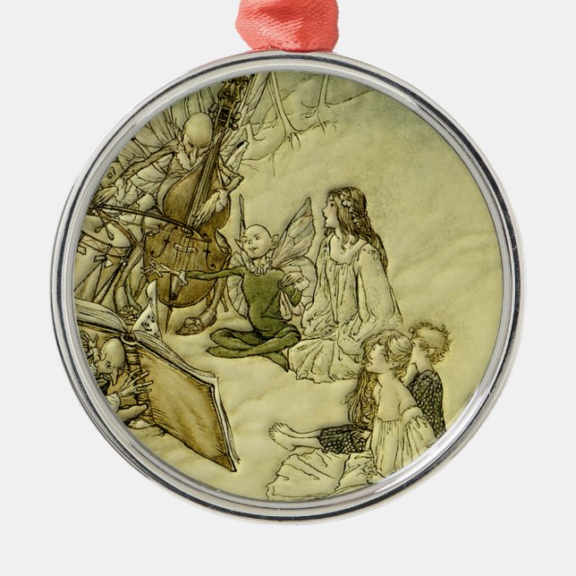 Och en Fairy Sång - Arthur Rackham Julgransprydnad Metall (Framsidan)