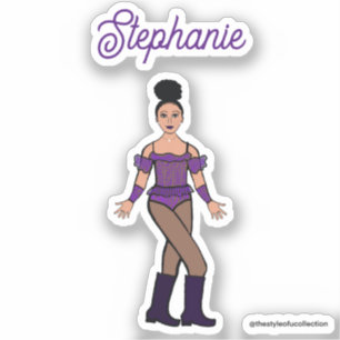 Och en Namn Dancer Stickers Lila Stones B Klistermärken