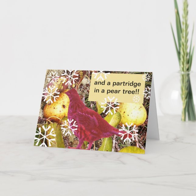 Och en Partridge i Pear Träd Helgkort (Framsida)