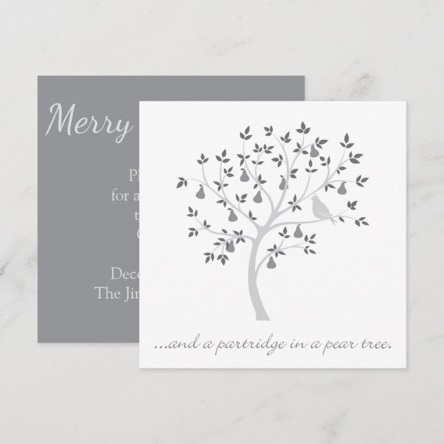 Och en partril i ett päron träd inbjudningar (Fram/baksida)