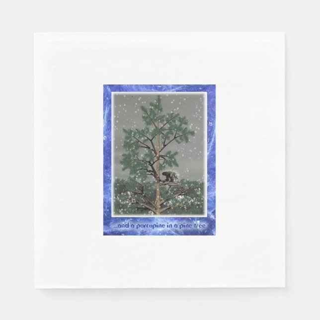 Och en porcupin i Gräs Träd Pappersservett (Framsidan)