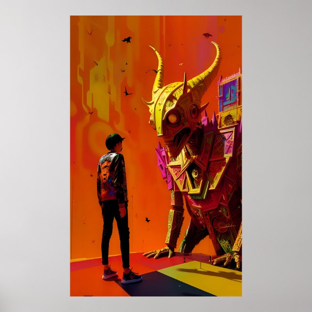 Och gå av mitt skrivbord - Ken Gage Surreal Art Poster (Framsidan)