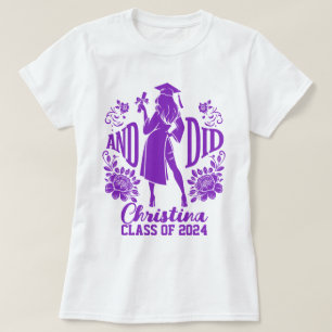 OCH GJorde Urban Kvinnlig Silhuett Trendig Examen T Shirt