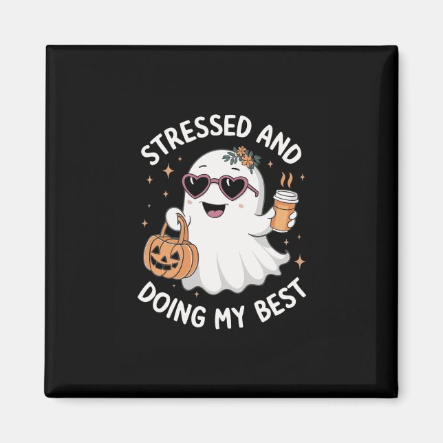 Och göra min bästa finne Ghost Halloween-kaffe Magnet (Framsidan)