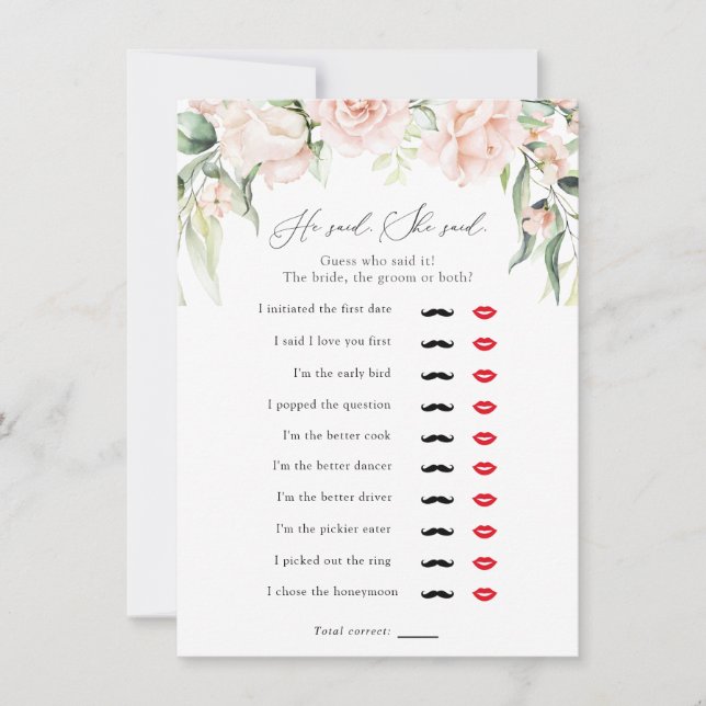  och grön sa hon: "Shower Game" Inbjudningar (Framsida)