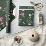 och grönt Julgräddningsblommor Presentpapper<br><div class="desc">och grönt Julgräddningsblommor som upprepar mönster</div>