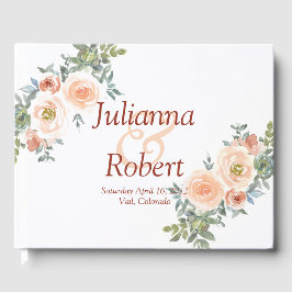  och grönt vattenfärgsgäst i blommigten bröllop gästböcker