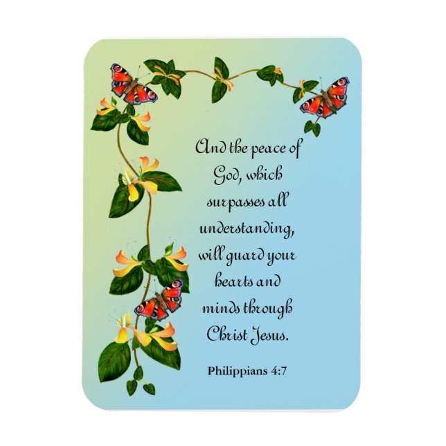 Och Guds fred som överträffar den bibelvända verse Magnet (Vertikal)